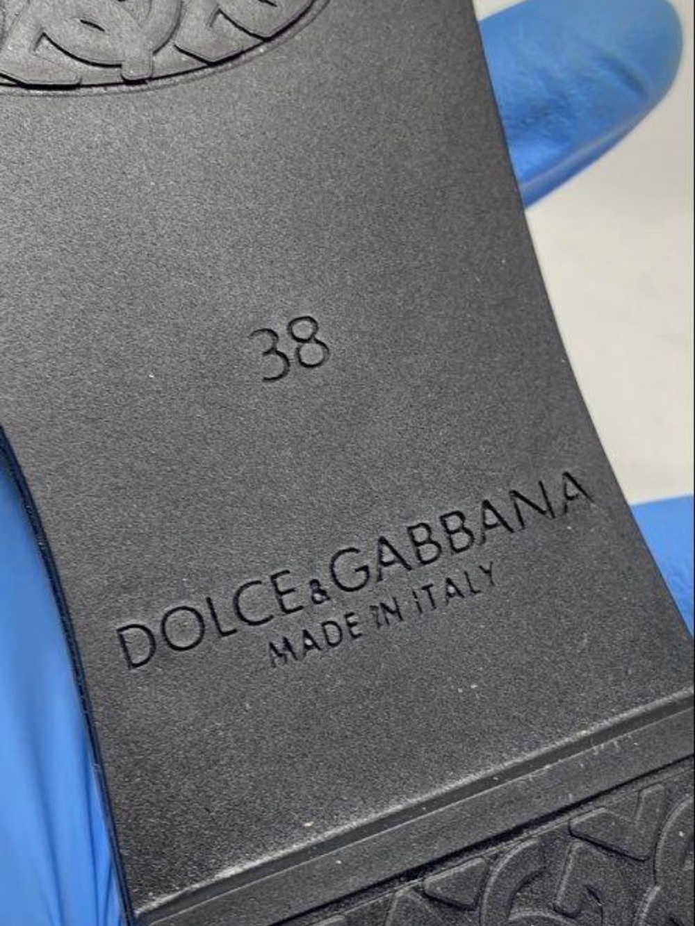 Dolce & Gabbana Bianca Interlock Black Slide Sandal Size 38 - Picture 9 of 10